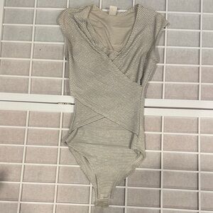 Monaco Cream and Silver Striped Top